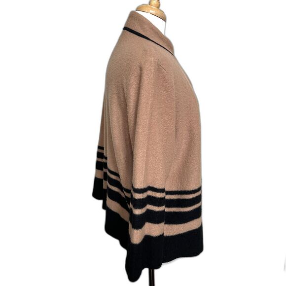 Karl Lagerfield Camel and Black Wool Cardigan - Women XL - Quiet Luxury Chic - Picture 3 of 7